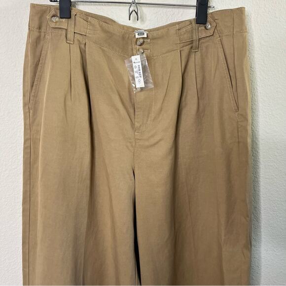 NWT Madewell The Petite Harlow Wide Leg Pant Tan Womens Size 14 P - Picture 3 of 8